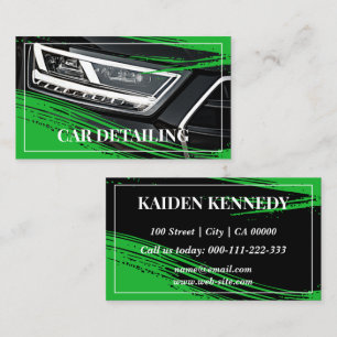 Cool Green Car Service Detailing Photo Template Business Card