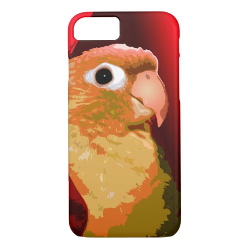 Cool Green Cheek Conure Bird Maroon Red Pet Parrot iPhone 87 Case