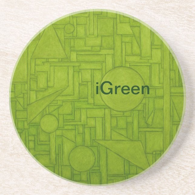 Cool Green Coaster! Sandstone Coaster (Front)