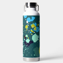 Cool Green Colorful Paint Splatter Initials