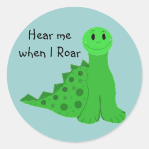 Cool Green Dinosaur Classic Round Sticker