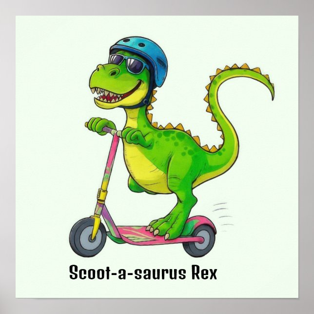 Cool Green Dinosaur Poster (Front)