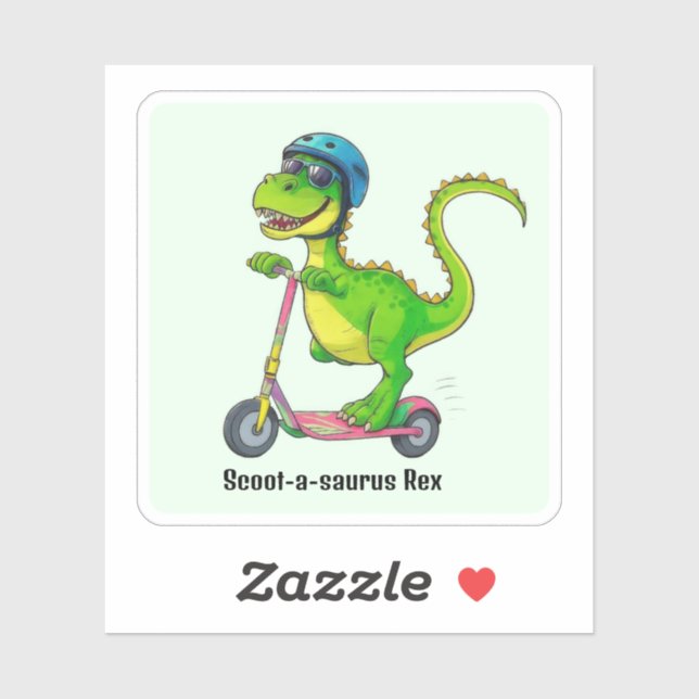 Cool Green Dinosaur Sticker (Sheet)