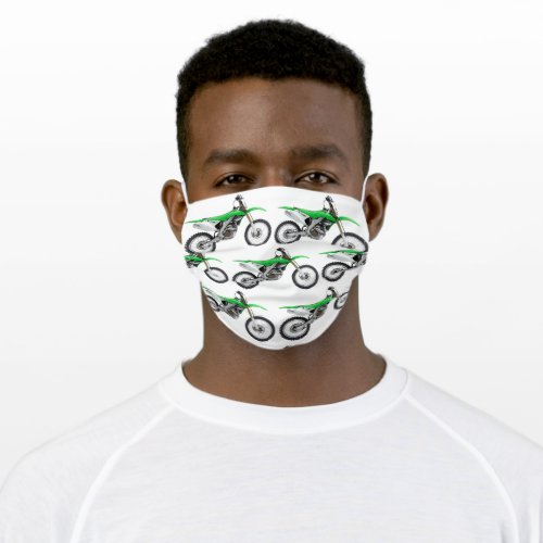 Cool Green Dirt Bike Pattern Motorcycle Adult Cloth Face Mask