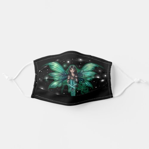 Cool Green Fairy in the Stars by Molly Harrison Adult Cloth Face Mask