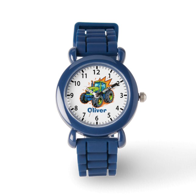 Cool Green Farm Tractor Watch (Front)