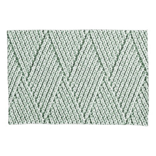 Cool Green Faux Diamond Knit Pattern Pillow Case