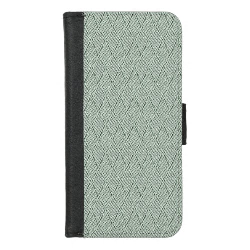 Cool Green Faux Diamond Knit Pattern Small iPhone 87 Wallet Case