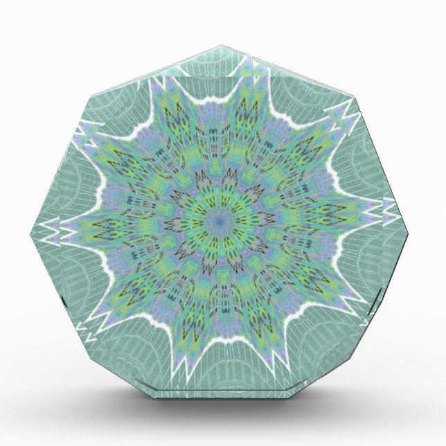 Cool Green Floral pattern Acrylic Award (Front)