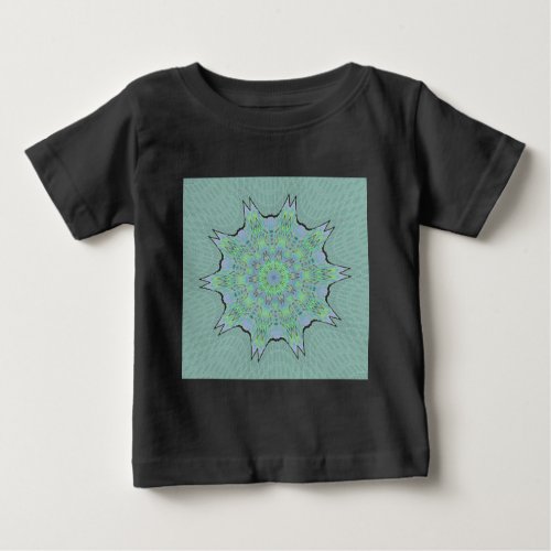 Cool Green Floral pattern Baby T_Shirt