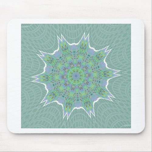 Cool Green Floral pattern Mouse Pad