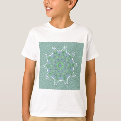 Cool Green Floral pattern T_Shirt