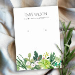 COOL GREEN FOLIAGE SUCCULENT PEONY EARRING DISPLAY BUSINESS CARD<br><div class="desc">If you need any further customization please feel free to message me on yellowfebstudio@gmail.com.</div>