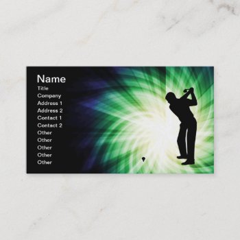 Cool Green Golf Business Card by SportsWare at Zazzle