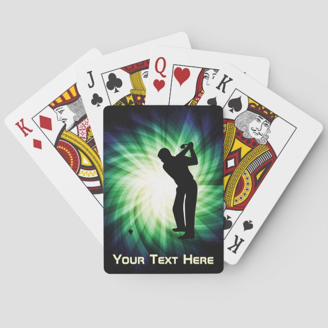 Cool Green Golf Poker Cards (Back)