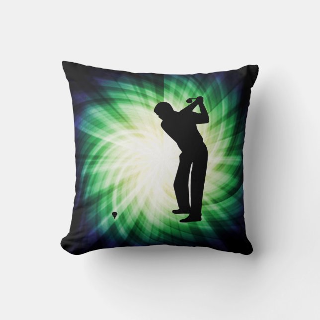 Cool Green Golf Throw Pillow (Front)
