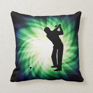 Cool Green Golf Throw Pillow