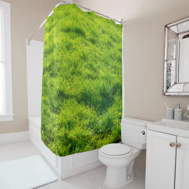Golf Green Print Pattern Bathroom Shower Curtain main image 1