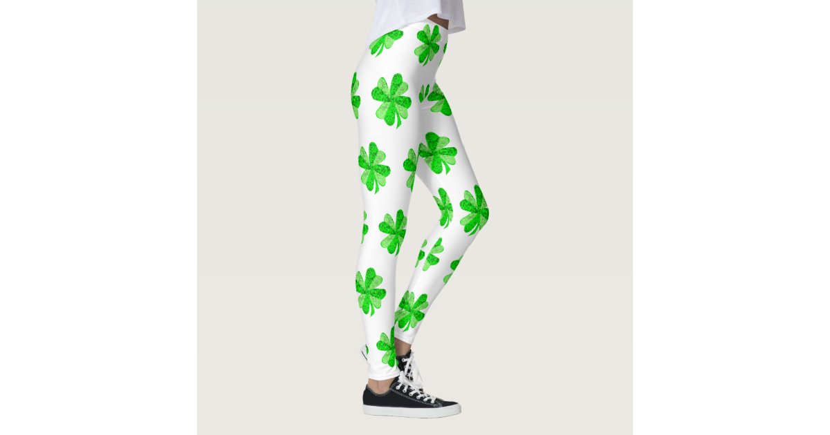 USA Made Ireland Clover Leggings Women, Polyester, spandex, Full Length,  Female 