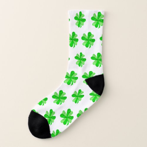 Cool Green Irish Shamrock Clover St Patricks Day Socks