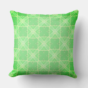 Cool Green Lines and Shapes Throw Pillow