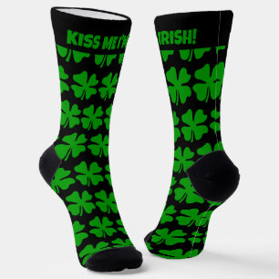 Cool green lucky clover St Patrick's Day party Socks