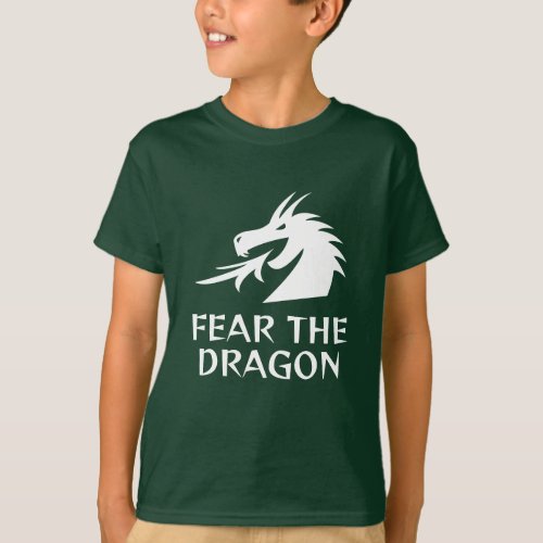 Cool green magical dragon creature kids t shirt
