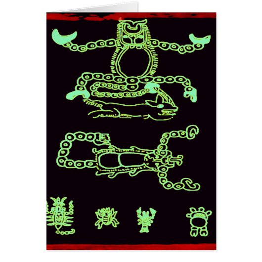 Cool Green Mayan Design Cards (Front)