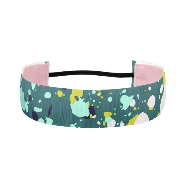 Cool Green Paint Splatter Athletic Headband (Front)