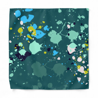 Cool Green Paint Splatter Bandana