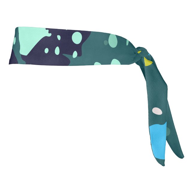 Cool Green Paint Splatter   Tie Headband (Rotate 90)
