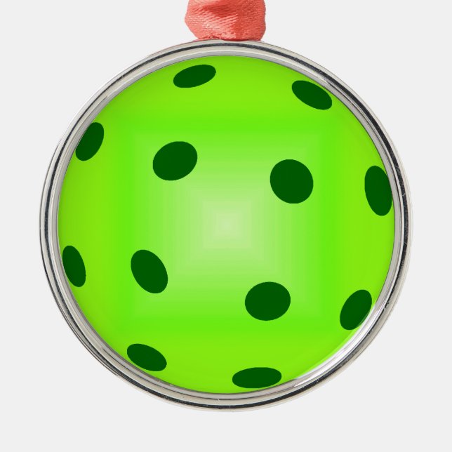 Cool Green Pickleball Metal Ornament (Front)