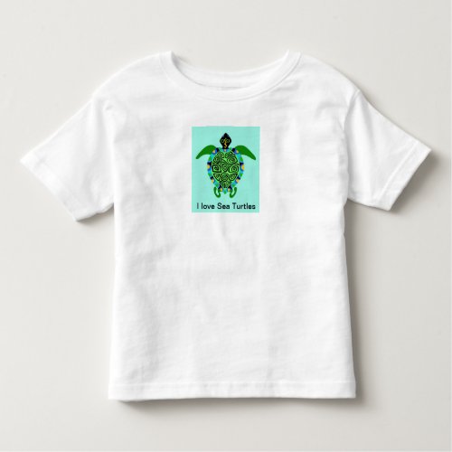  Cool Green Sea TURTLE _ Endangered species Toddler T_shirt