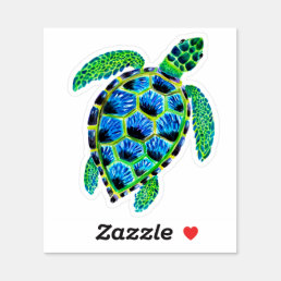 Cool Green Sea Turtle in Acrylic Sticker