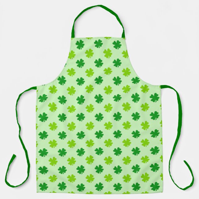 Cool Green Shamrock Irish Pride Apron (Front)