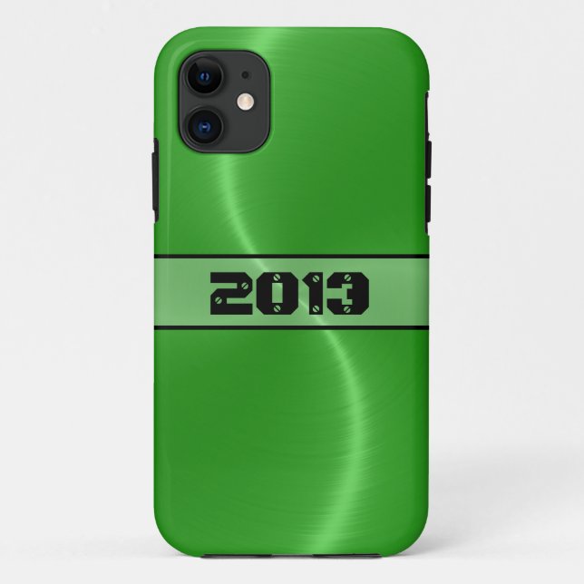 Cool Green Shiny Stainless Steel Metal Case-Mate iPhone Case (Back)