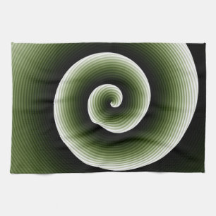 COOL Green Spiral Pattern Kitchen Towel