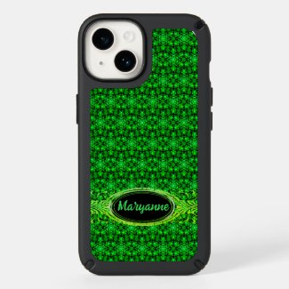 Cool Green Star Jewel Fractal Pattern