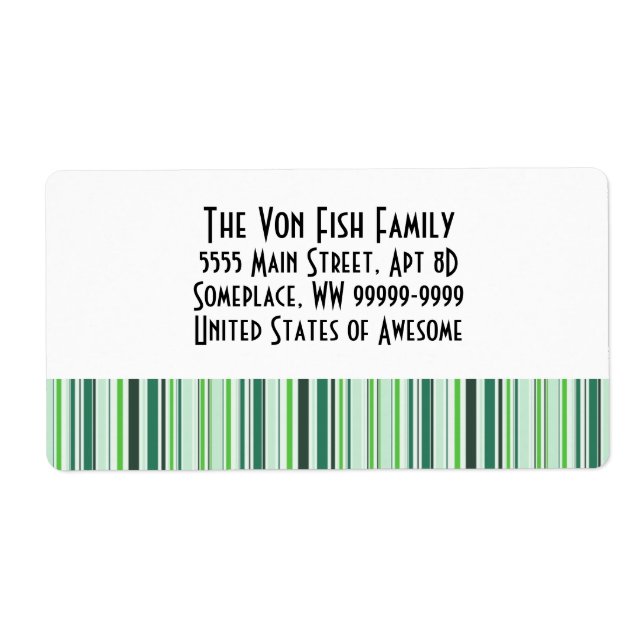 Cool Green Stripes Label (Front)