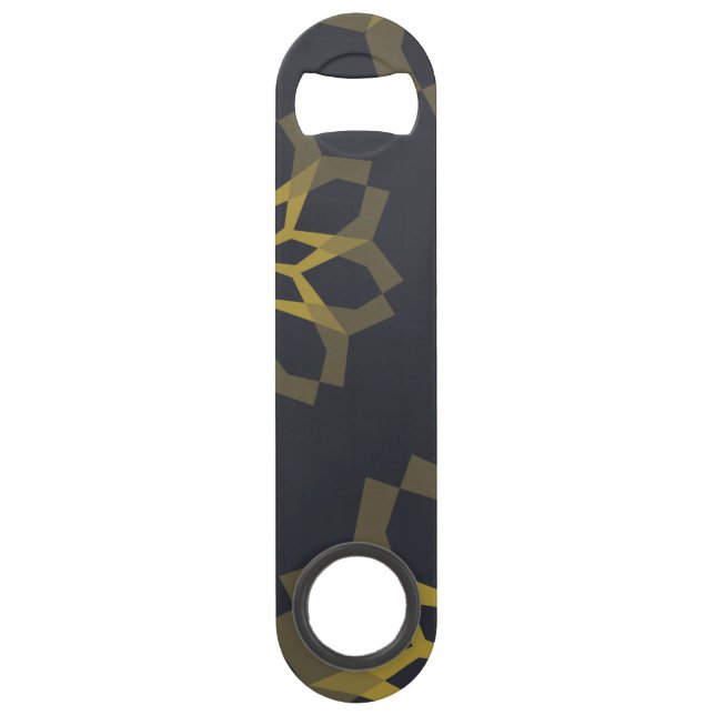 Cool, green, unique, modern trendy flower abstract bar key (Front)