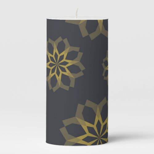 Cool green unique modern trendy flower abstract pillar candle