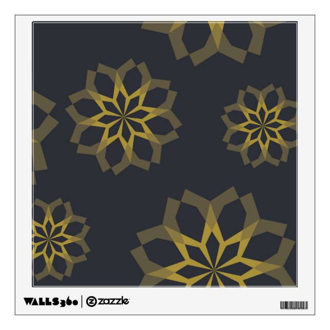Cool, green, unique, modern trendy flower abstract wall decal (Front)