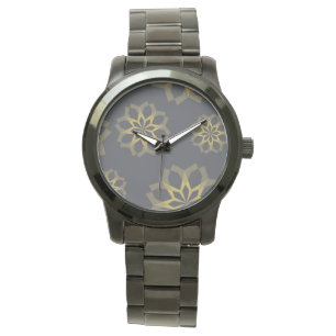 Cool, green, unique, modern trendy flower abstract watch
