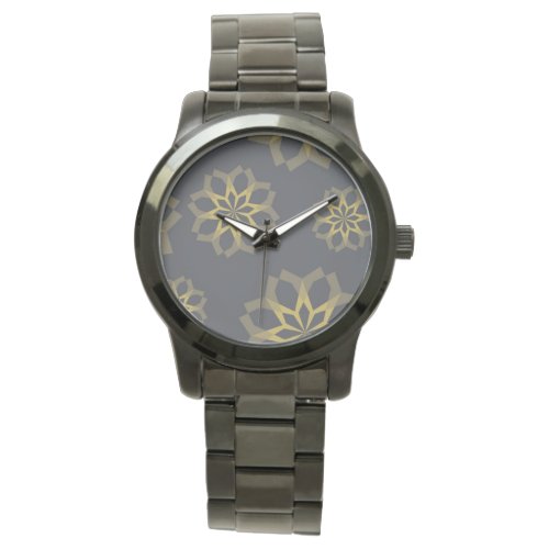 Cool green unique modern trendy flower abstract watch