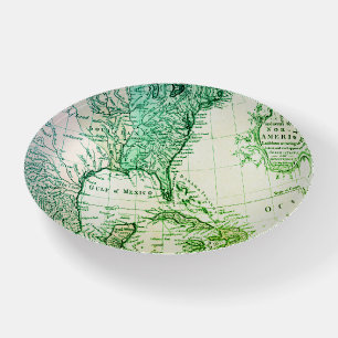 Cool Green Vintage Map of North America Travelers Paperweight