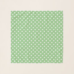 Cool green &amp; white polka dots pattern square scarf