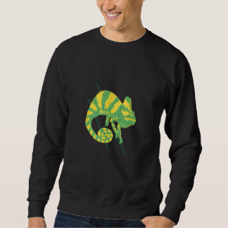 Cool green yellow chameleon Old World lizards cham Sweatshirt