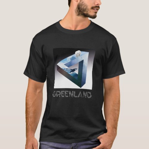 Cool Greenland Optical Illusion Infinity Triangle  T_Shirt