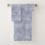 Cool Grey Denim Pattern Bath Towel Set