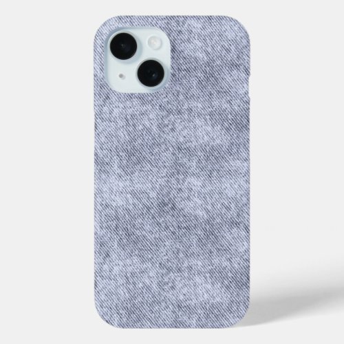 Cool Grey Denim Pattern iPhone 15 Case